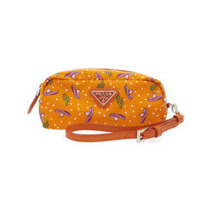 Prada Mexican Hat Pouch orange nylon printed sombreros cactus